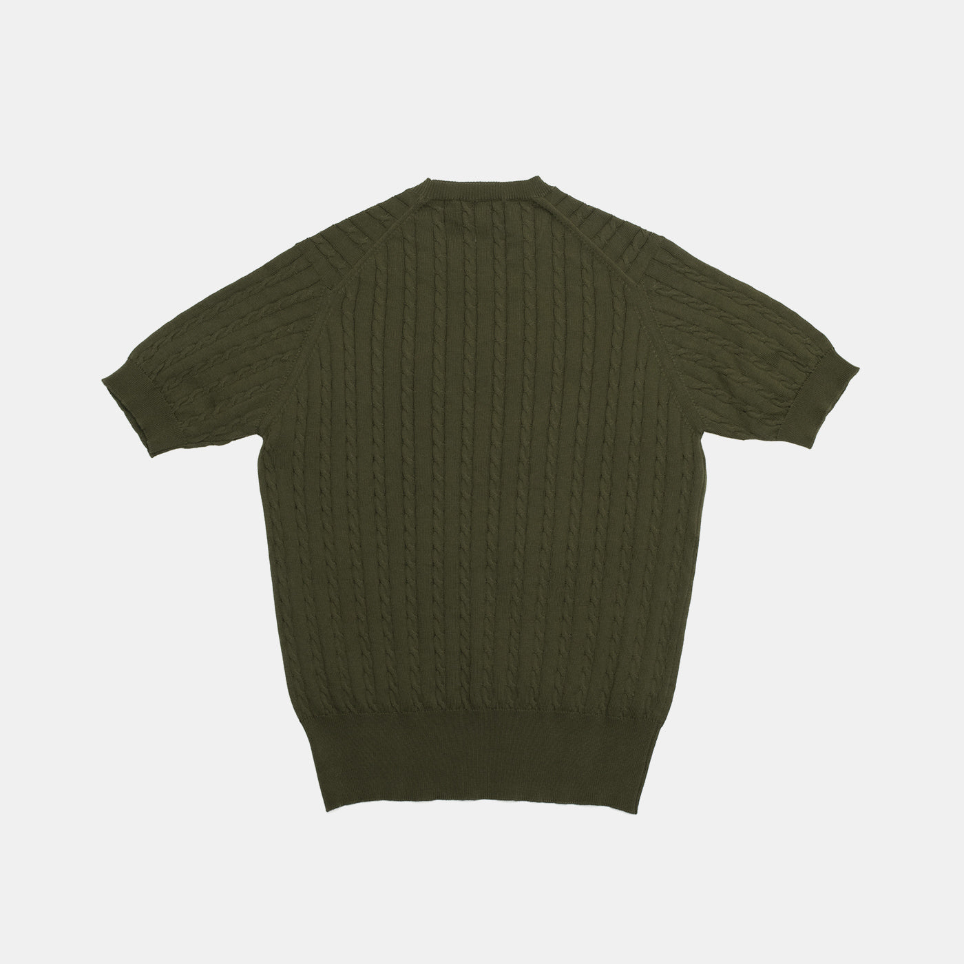 ‘Skipper’ Cable-Knit Tee Olive - Image 3