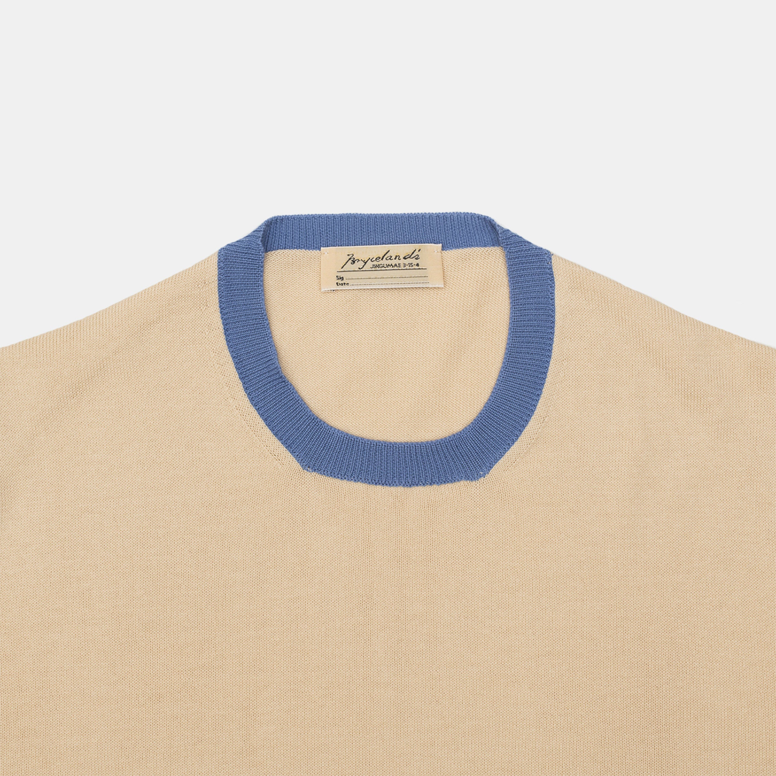 ‘Skipper’ Tee Cream/Blue - Image 2