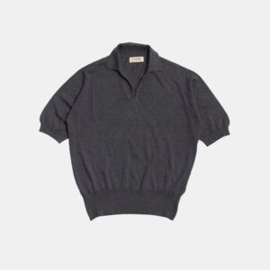 Cotton Short Sleeve ‘Skipper’ Polo Charcoal