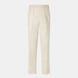 Wool Gabardine Winston Trousers Cream