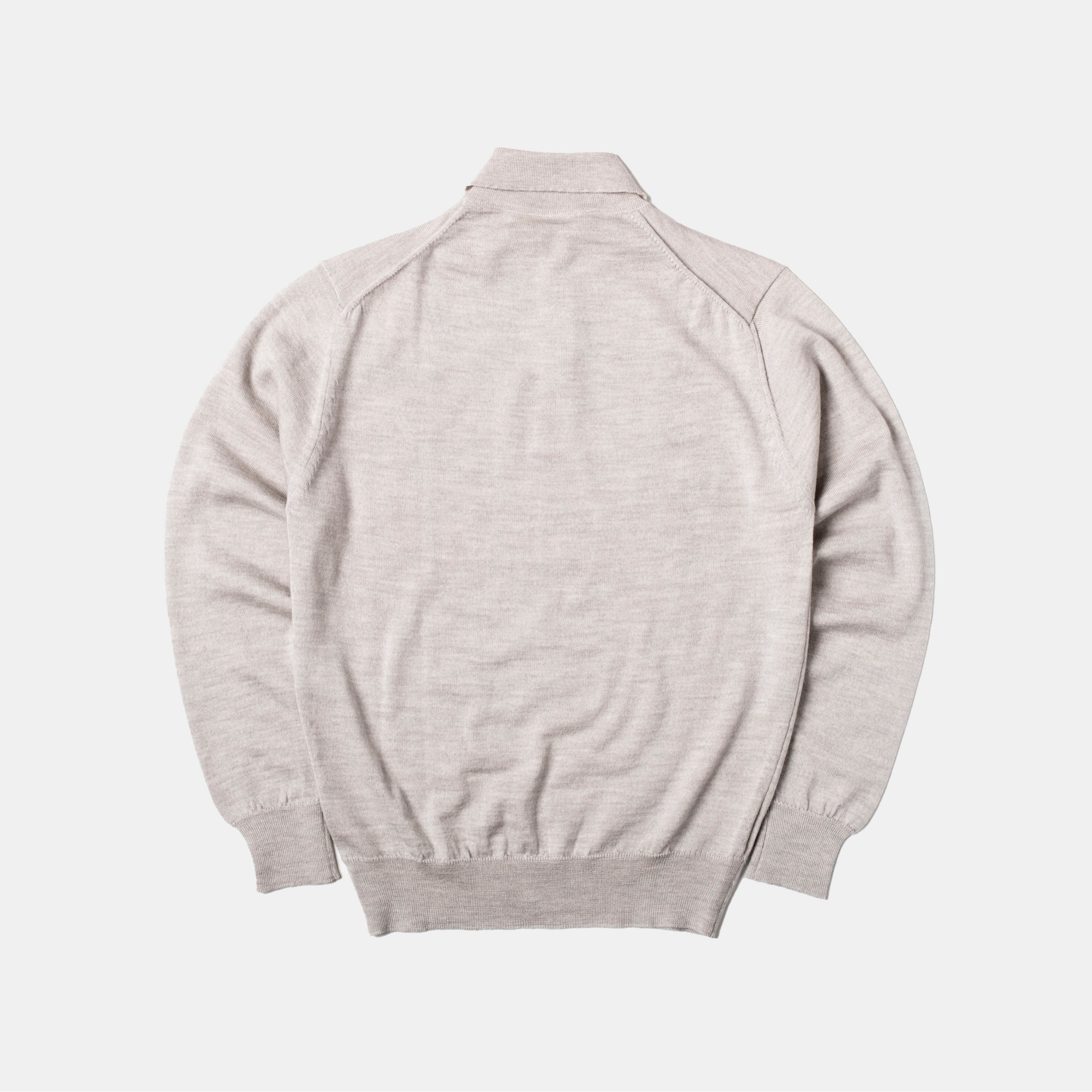 Merino Long-Sleeve Polo Argent - Image 4