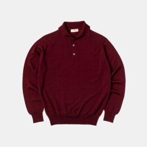 Merino Long-Sleeve Polo Claret