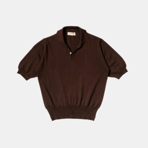 Cotton Short Sleeve ‘Skipper’ Polo Brown