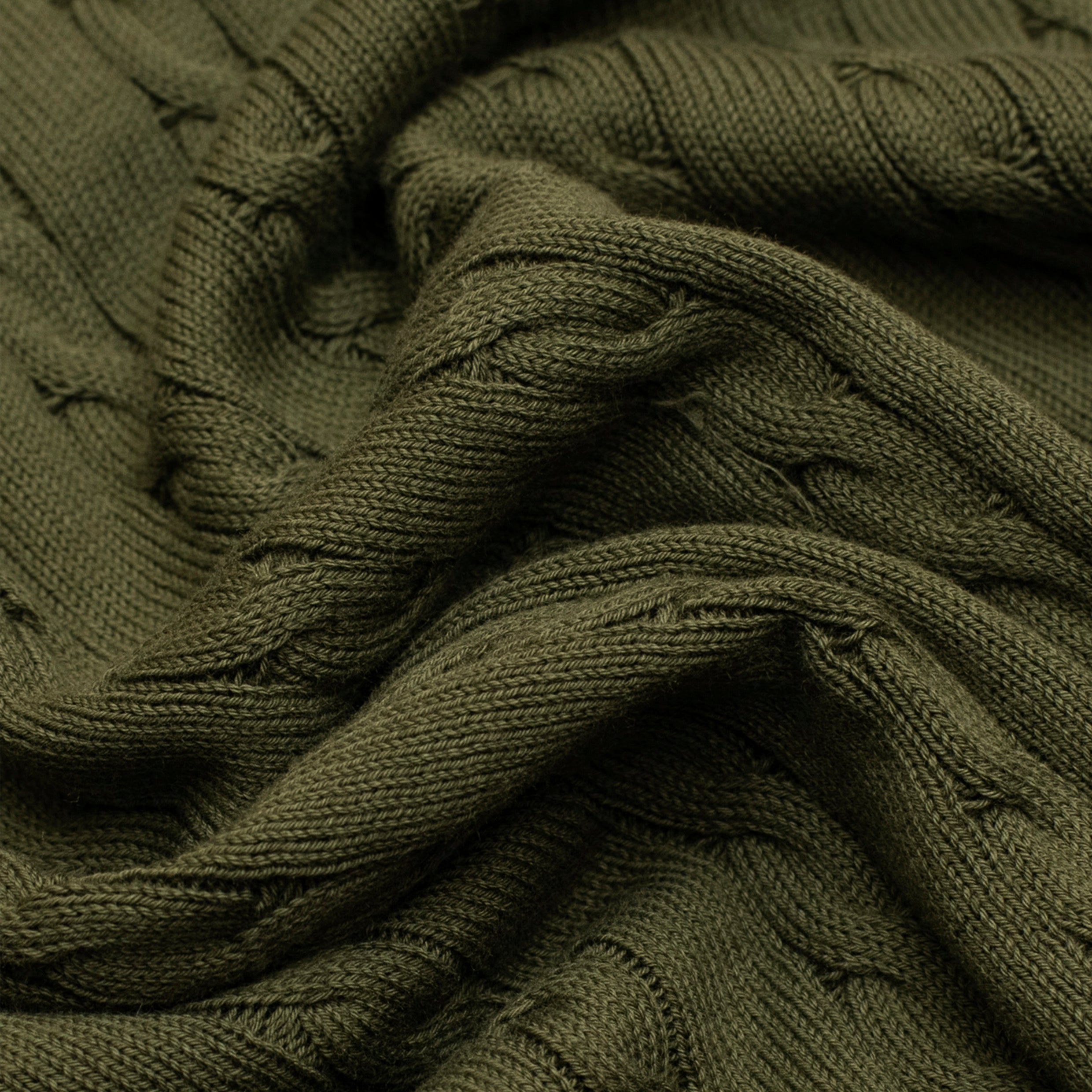 ‘Skipper’ Cable-Knit Tee Olive - Image 4